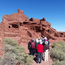 people viewing mountain scenery 